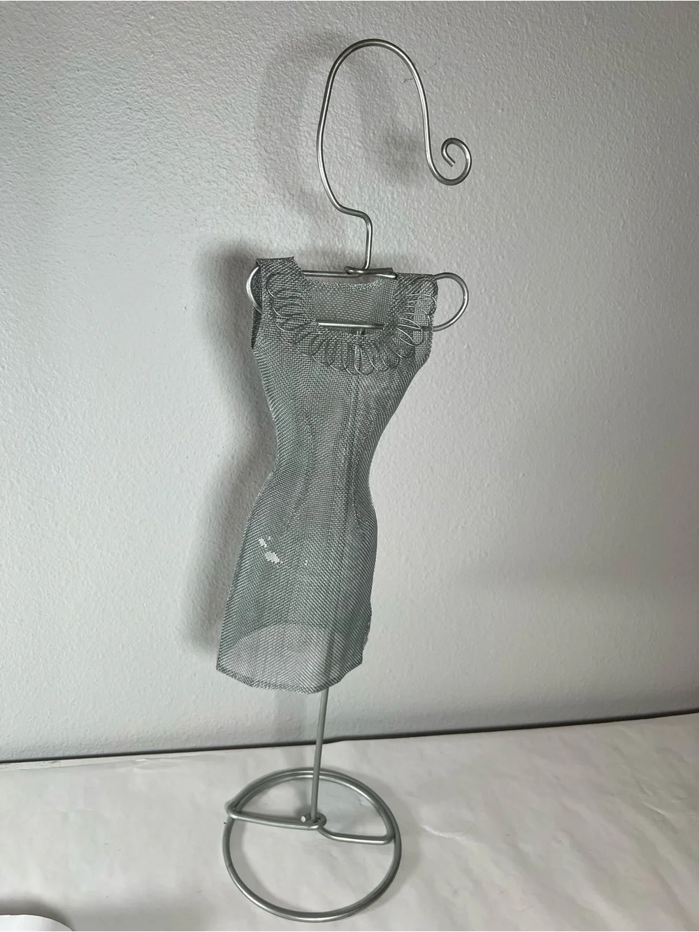 Vintage IKEA wire mesh sculpture woman and dress
